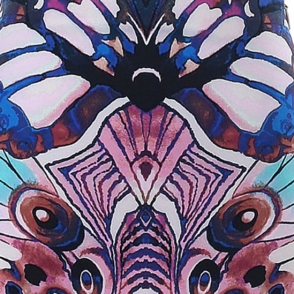 Bebe Watercolor Butterfly Print Stretchy Mini Skirt Size XS NWT Limited Edition - Picture 5 of 5